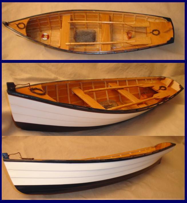 19 Row Boat Dory Skiff dingy Canoe Model Wood Rowboat Decoration 